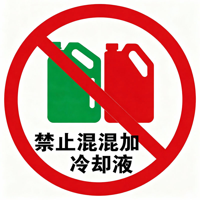 禁止混加冷却液 禁止混加冷却液